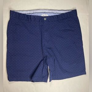 Peter Millar Men’s Navy Patterned Flat Front Shorts Golf Sz 38‎